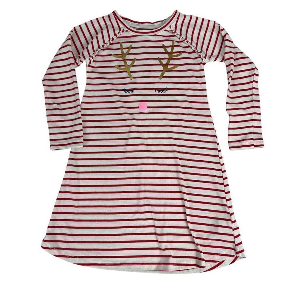 Baby Gap Reindeer Striped Nightgown size 5